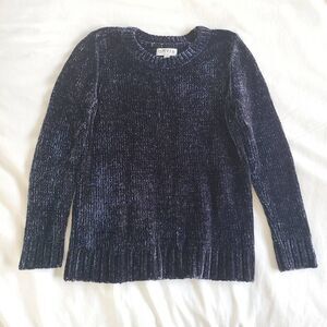 Orvis Pullover Sweater Womens Small Navy Blue Chenille Long Sleeve‎ Casual Wear